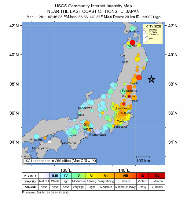 Le Tohoku tremblement de terre au Japon