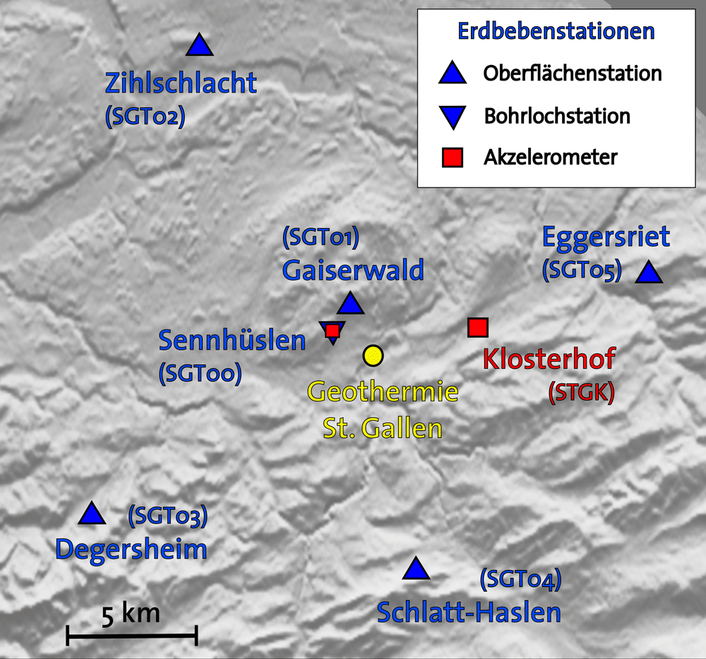 Seismologische Überwachung Geothermieprojekt St. Gallen