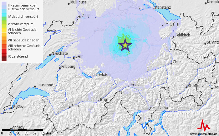 Terremoto nei pressi di Zugo