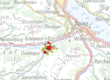 Kleine Erdbeben bei Diemtigen BE