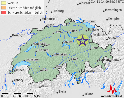 Terremoto nei pressi di Walenstadt