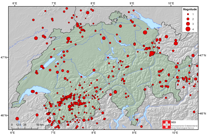 Bilancio sui terremoti in Svizzera nel 2013