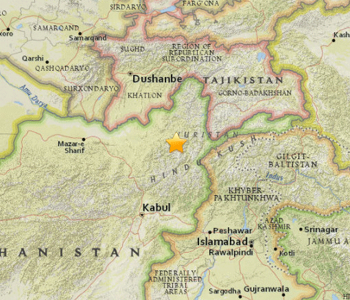 Fort séisme dans l’Hindu Kush (zone frontalière Afghanistan-Pakistan)