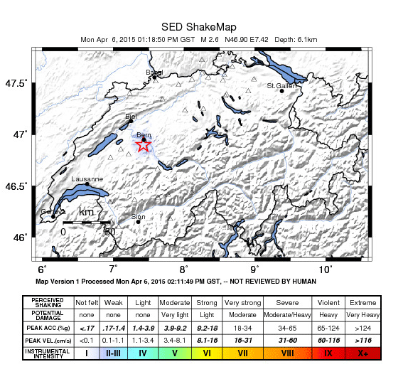 Kleineres Beben bei Bern