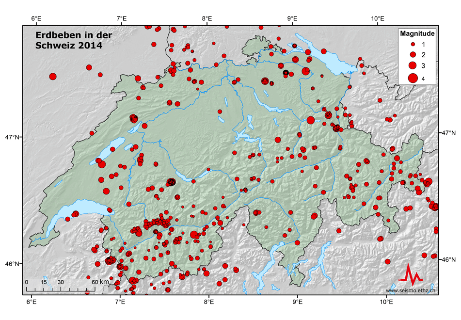 Les séismes en Suisse en 2014: une rétrospective