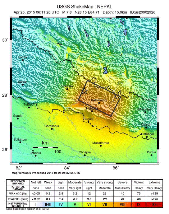 Strong Earthquake in Nepal