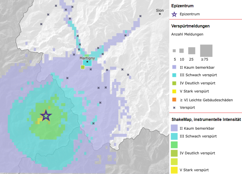 Deutlich spürbares Beben bei Vallorcine (F)