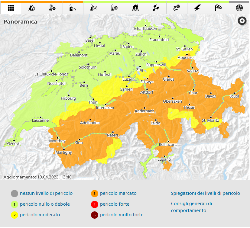 App di MeteoSvizzera e portale della Confederazione sui pericoli naturali