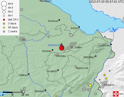 Image pour Un tremblement de terre nettement ressenti près de Saint-Gall