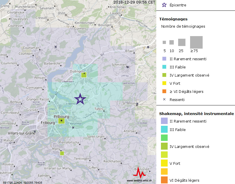 Faible séisme près de Fribourg