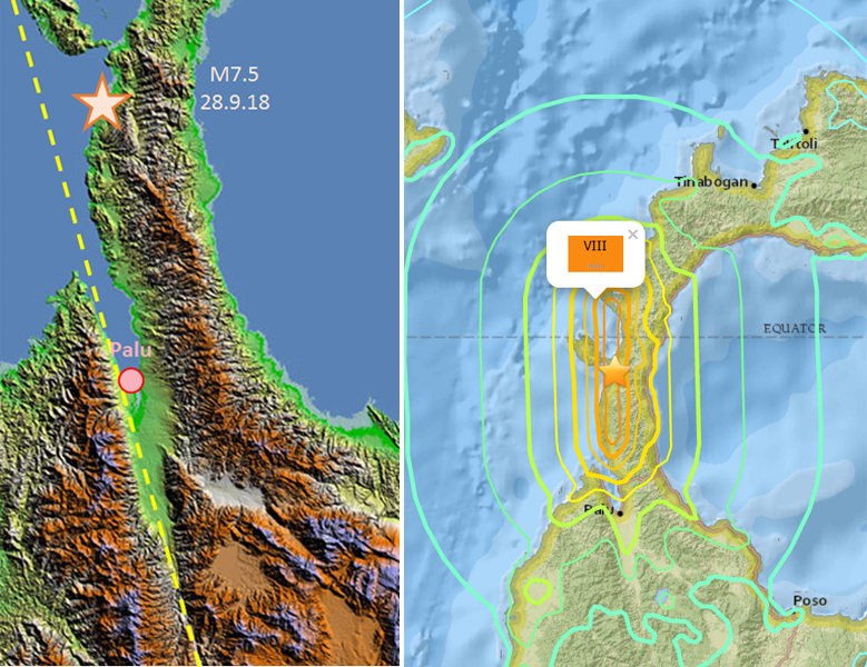 Beben und Tsunami in Sulawesi, Indonesien