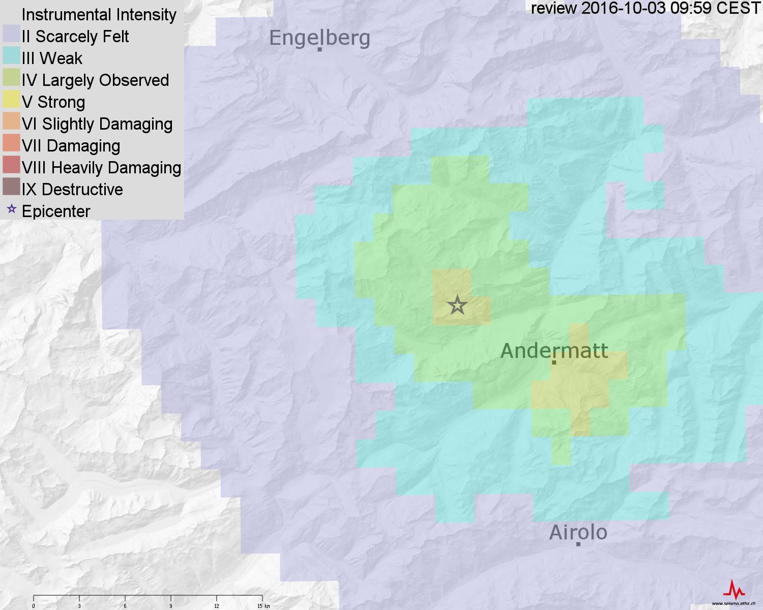 Terremoto avvertito vicino a Göschenen