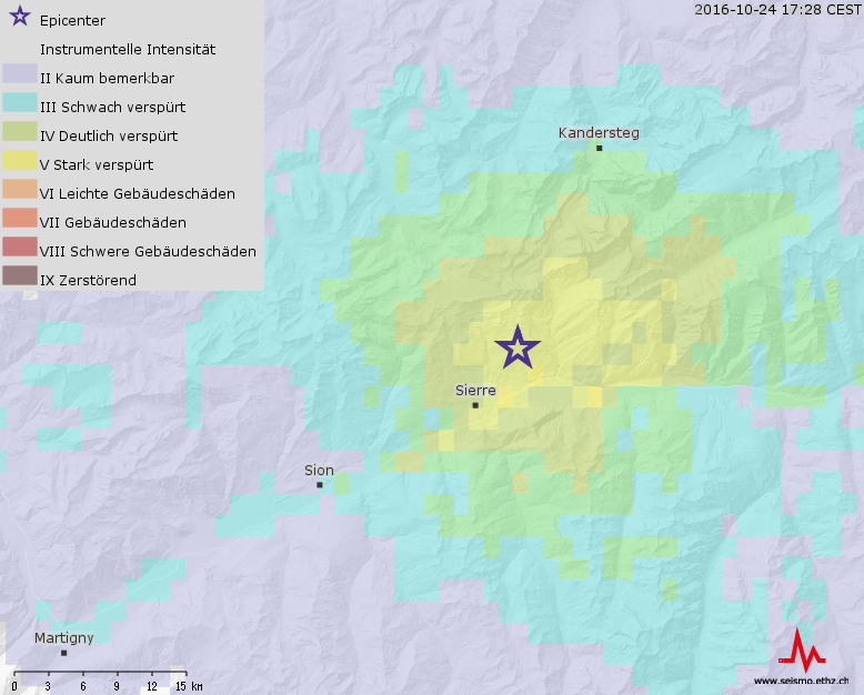 Terremoto presso Leukerbad, chiaramente percepito