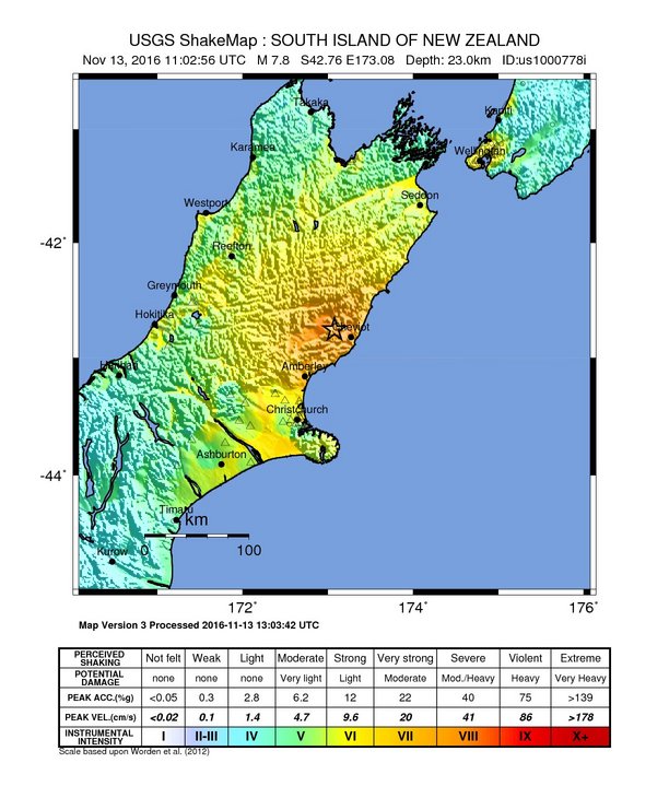 Major earthquake occurs in New-Zealand
