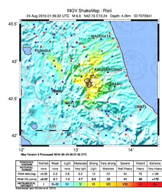Terremoto nei pressi di Norcia, Italia centrale