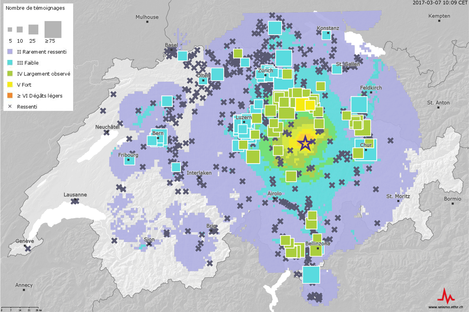 Le point sur le séisme de magnitude 4.6 d’Urnerboden du 6 mars 2017