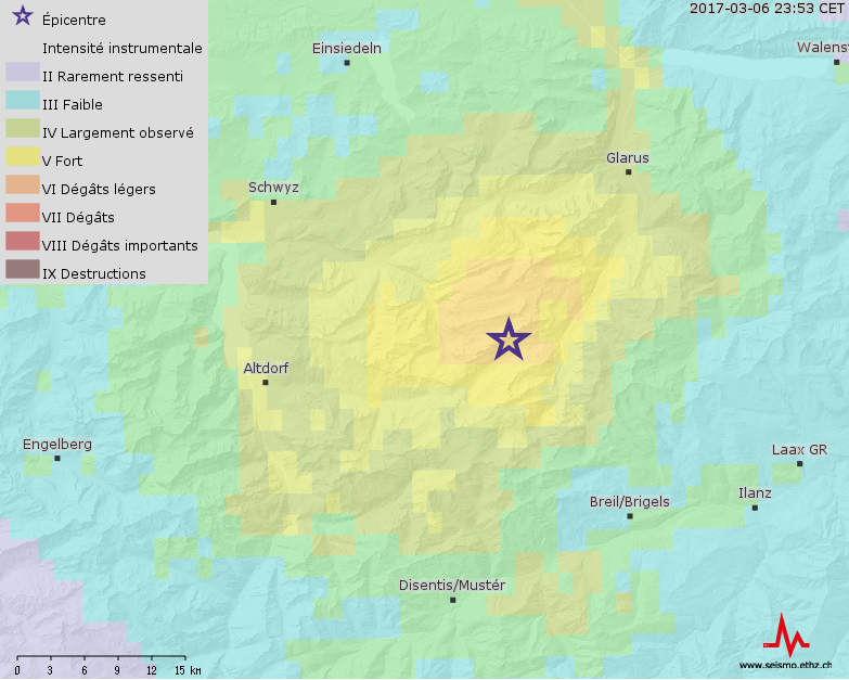 Séisme d’une magnitude 4.6 en Suisse Centrale