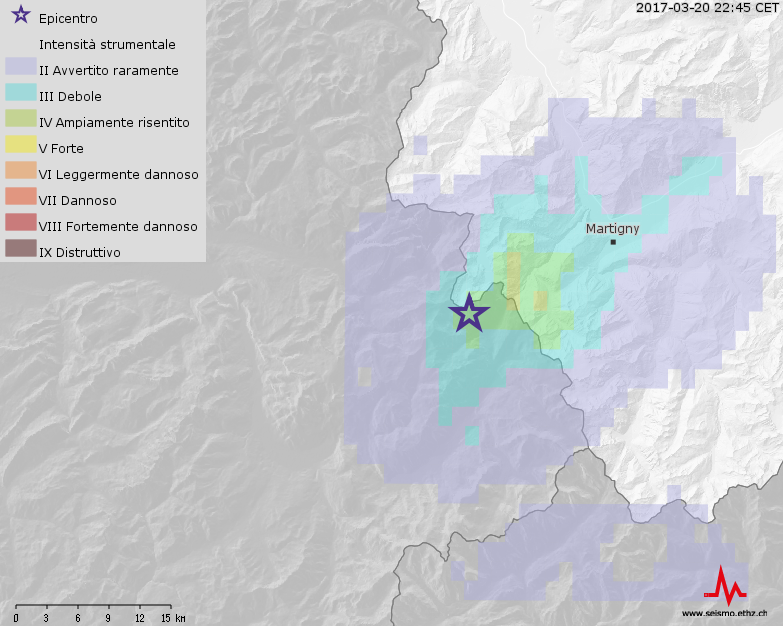 Immagine per Due terremoti avvertiti presso Vallorcine (F)