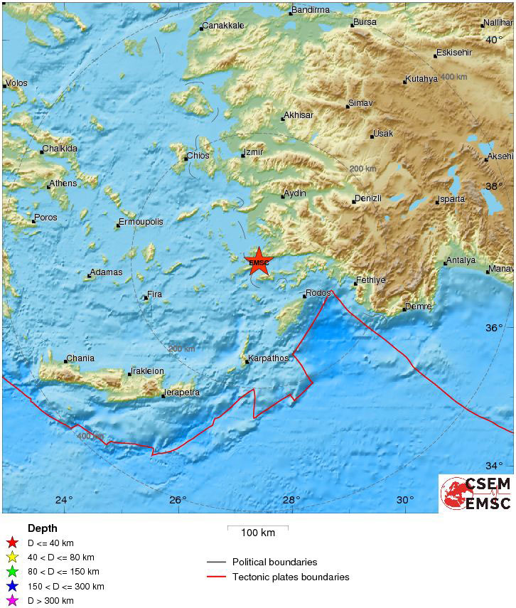 Fort séisme près de Bodrum (Turquie) et Kos (Grèce)