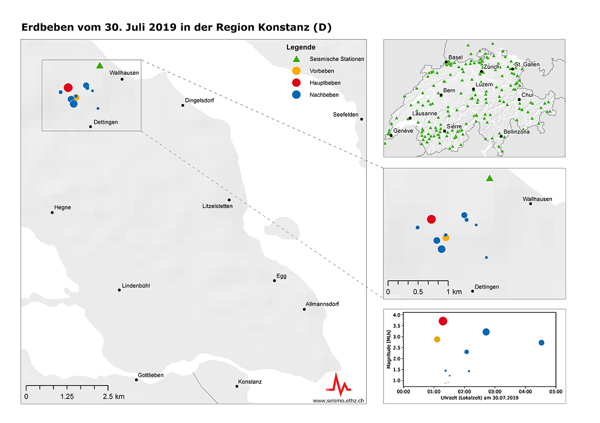 Verspürte Erdbeben bei Konstanz (D)