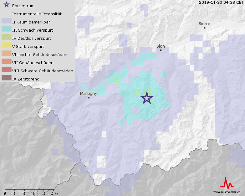 [Available in DE / FR] Erdbeben bei  Verbier (VS)