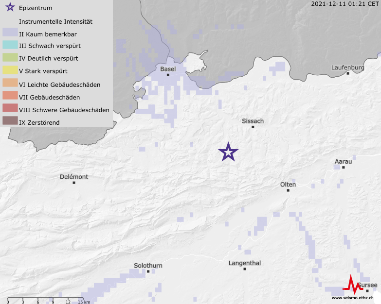 Tremblement de terre près de Liestal (BL)