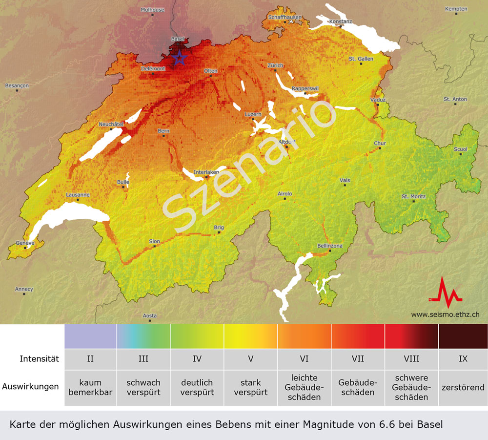 Mögliche Auswirkungen starker Erdbeben in der Schweiz
