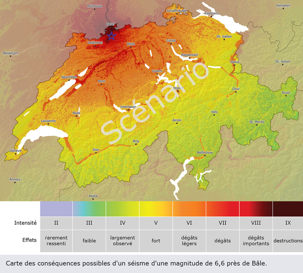 Conséquences possibles d’un puissant tremblement de terre en Suisse