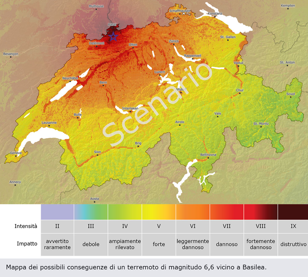 Possibili conseguenze di terremoti forti in Svizzera