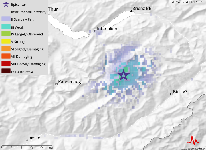 Picture for Earthquake south-east of Mürren (BE)