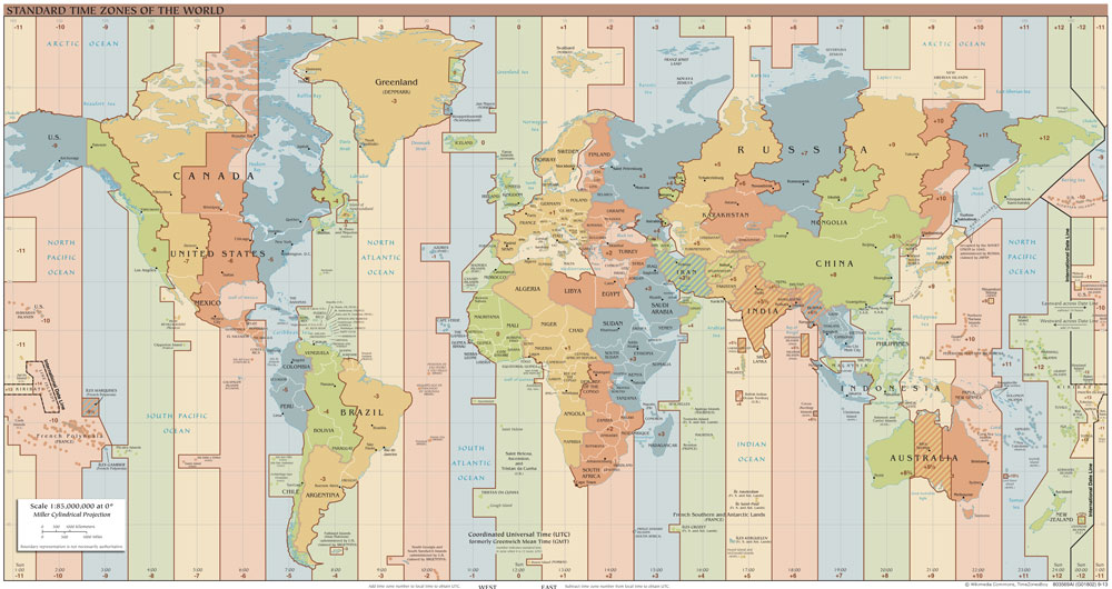 UTC time zones 