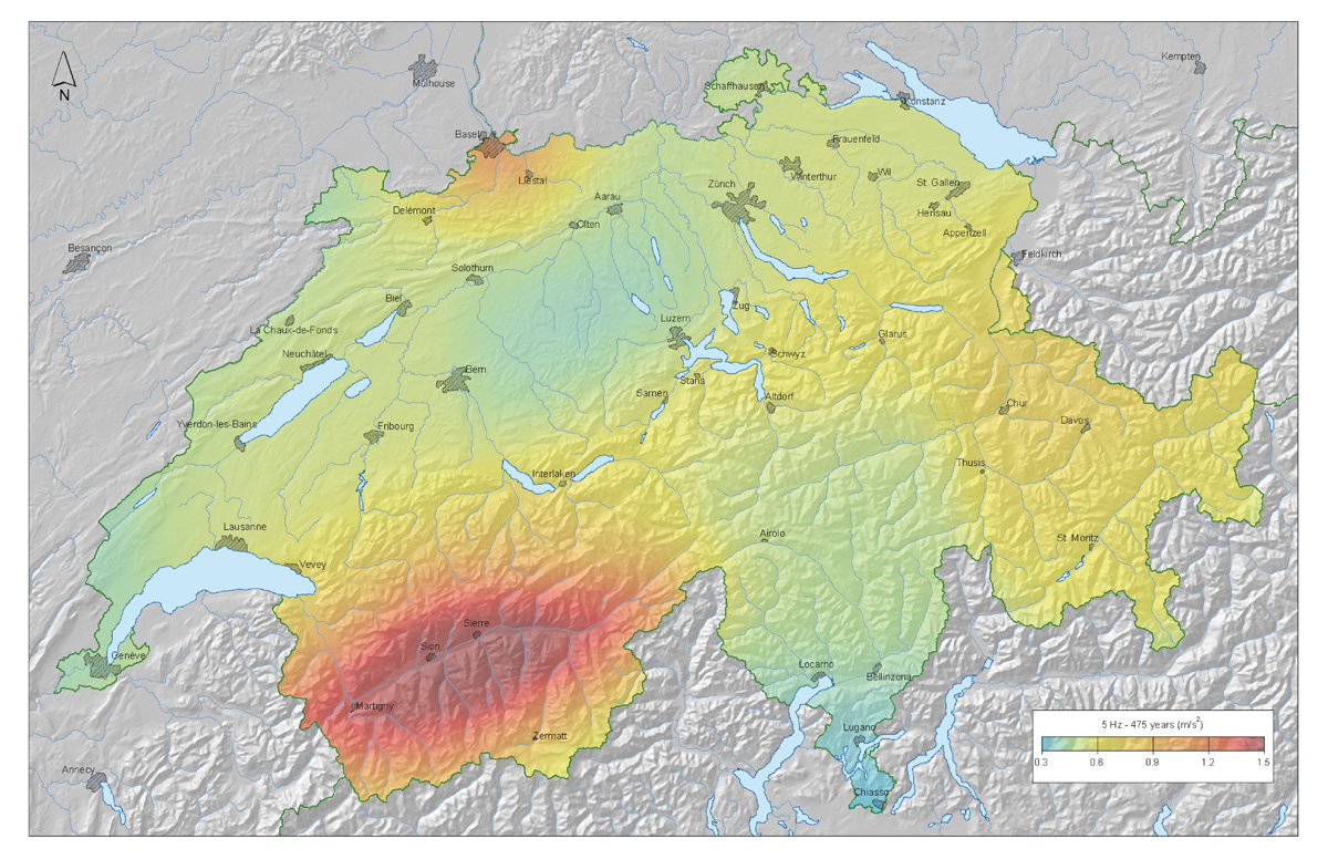 Pericolosità sismica Svizzera 2004 2