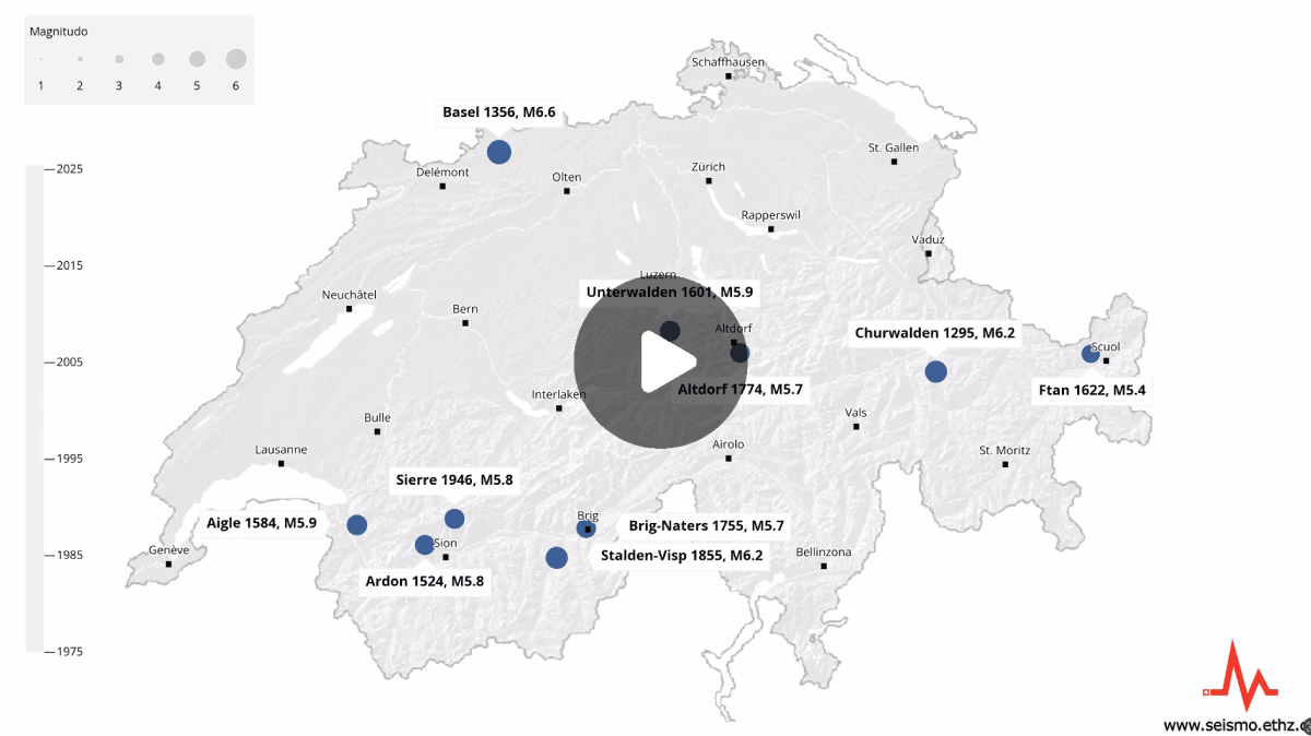 Immagine per Animazione terremoti dal 1975 e i 10 più grandi