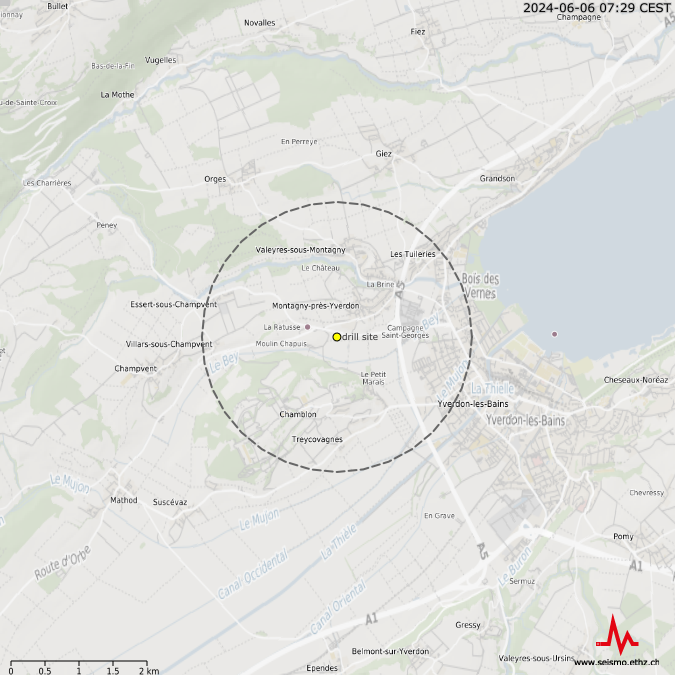 Terremoti nei pressi di Yverdon-les-Bains da 1. 12. 2021