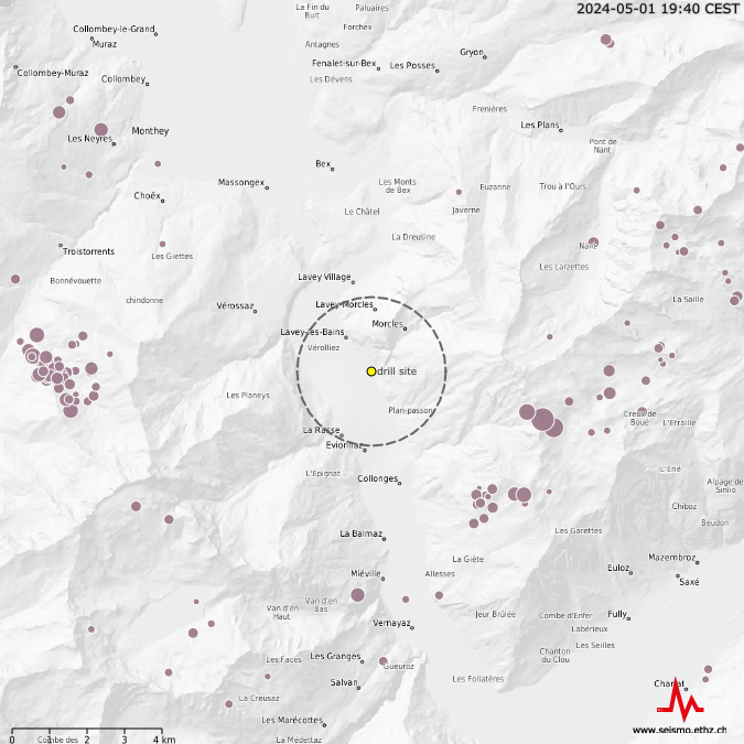 Terremoti nei pressi di Lavey-les-Bains da 2018
