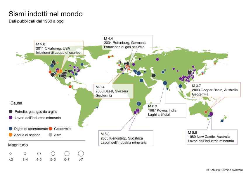 Sismi indotti nel mondo