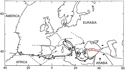 Afrikanische und eurasische Platte